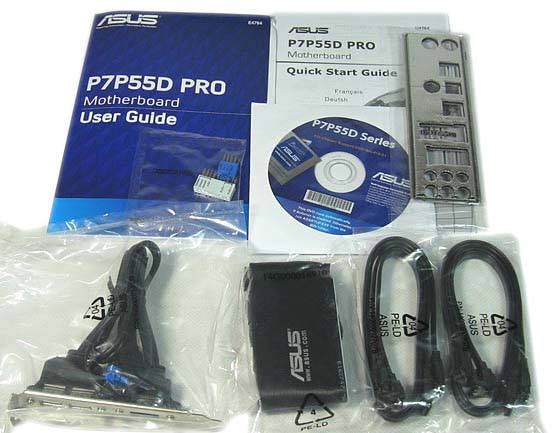 Комплектация ASUS P7P55D Pro